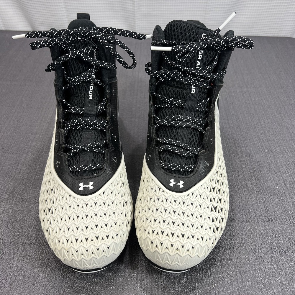 Under Armour Shoes Hammer Mid MC Football Cleats 3021193-001 Black White M 8.5